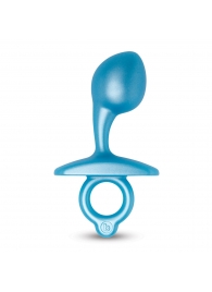 Голубая анальная пробка для массажа простаты Bulb Silicone Prostate Plug - 10,7 см. - b-Vibe - в Норильске купить с доставкой