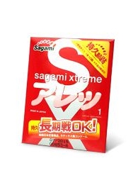 Утолщенный презерватив Sagami Xtreme FEEL LONG с точками - 1 шт. - Sagami - купить с доставкой в Норильске