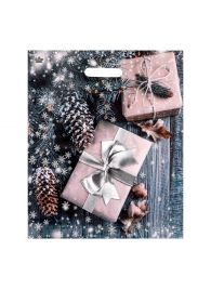 Новогодний пакет с принтом в виде подарков и вырубной ручкой (45х38 см) - Сима-Ленд - купить с доставкой в Норильске