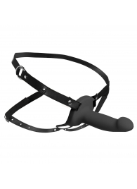 Черный полый страпон с вибрацией 2’’ Erection 28X Smooth Vibrating Silicone Penis Sheath - XR Brands - купить с доставкой в Норильске
