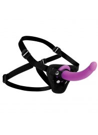 Лиловый поясной страпон Navigator Silicone G-Spot Dildo with Harness - 17,8 см. - XR Brands - купить с доставкой в Норильске
