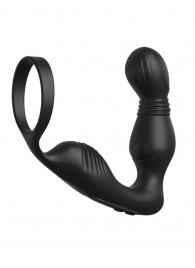 Черный вибростимулятор простаты с эрекционным кольцом Ass-Gasm Pro P-Spot Milker - Pipedream - в Норильске купить с доставкой