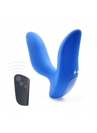 Синий вибромассажер простаты 3,5’’ Remote Control Curve P-spot Massager - 12 см. - Erokay - в Норильске купить с доставкой