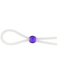 Прозрачное лассо с фиолетовой бусиной SILICONE COCK RING WITH BEAD LAVENDER - NMC - в Норильске купить с доставкой