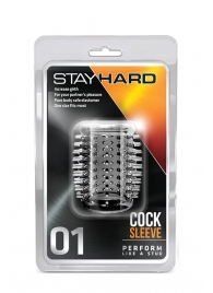 Прозрачная насадка с шипами STAY HARD COCK SLEEVE 01 CLEAR - Blush Novelties - в Норильске купить с доставкой