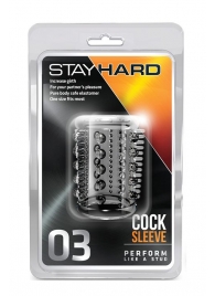 Прозрачная насадка с шипами и шишечками STAY HARD COCK SLEEVE 03 CLEAR - Blush Novelties - в Норильске купить с доставкой