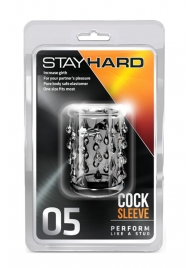 Прозрачная насадка с капельками STAY HARD COCK SLEEVE 05 CLEAR - Blush Novelties - в Норильске купить с доставкой