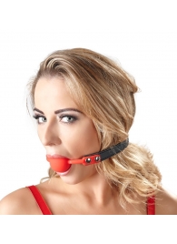 Силиконовый кляп-шар на чёрных ремешках Red Gag silicone - Orion - купить с доставкой в Норильске