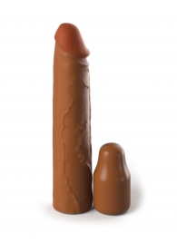 Коричневая насадка на член 2  Silicone X-tension - 20,3 см. - Pipedream - в Норильске купить с доставкой