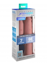 Телесная вибронасадка на член 3  Vibrating Mega X-tension with Remote - 22,9 см. - Pipedream - в Норильске купить с доставкой