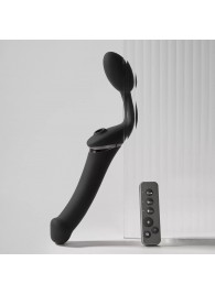 Черный безремневой вибрострапон Strap-On-Me Multi Orgasm Size XL - Strap-on-me - купить с доставкой в Норильске