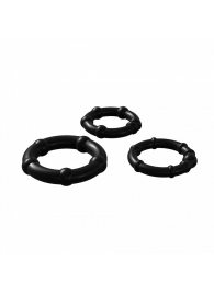 Набор из 3 черных эрекционных колец Babooom Ring Set - Adrien Lastic - в Норильске купить с доставкой