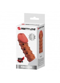 Телесная открытая насадка на пенис с бугорками - 19,8 см. - Baile - в Норильске купить с доставкой