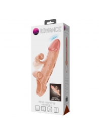 Телесная вибронасадка на пенис с подхватом мошонки - 20 см. - Baile - в Норильске купить с доставкой