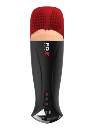 Телесный мастурбатор-вагина в черной колбе с вибрацией Fuck-O-Matic Pro XL - Pipedream - в Норильске купить с доставкой