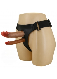 Темно-бежевый фаллопротез для двойного проникновения - 17,5 см. - Baile - купить с доставкой в Норильске