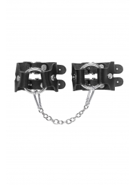 Черные кожаные наручники-браслеты из двух ремешков - Pecado - купить с доставкой в Норильске
