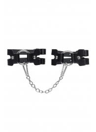 Черные кожаные оковы из двух ремешков - Pecado - купить с доставкой в Норильске