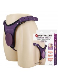 Фиолетовые трусики харнесс с платформой Caludio III - Baile - купить с доставкой в Норильске