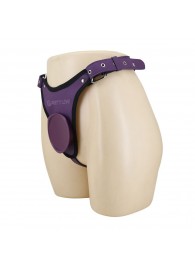 Фиолетовые трусики харнесс с платформой Caludio III - Baile - купить с доставкой в Норильске