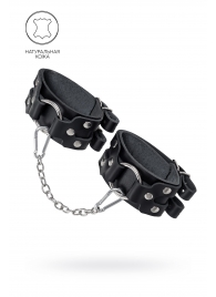 Черные кожаные оковы с двумя ремешками - Pecado - купить с доставкой в Норильске