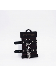 Черно-красные кожаные оковы - Crazy Handmade - купить с доставкой в Норильске