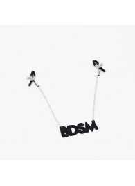 Зажимы на соски с кожаной подвеской BDSM - Crazy Handmade - купить с доставкой в Норильске