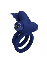 Синее эрекционное кольцо с вибростимуляцией клитора - Baile - в Норильске купить с доставкой