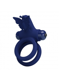 Синее эрекционное кольцо с вибростимуляцией клитора - Baile - в Норильске купить с доставкой