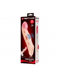 Телесная удлиняющая насадка с рельефом и вибрацией Brad - 21,3 см. - Baile - в Норильске купить с доставкой