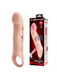 Телесная удлиняющая насадка с рельефом и вибрацией Brad - 21,3 см. - Baile - в Норильске купить с доставкой