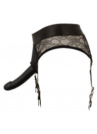 Черный женский страпон Strap-on Set: трусики и насадка - Orion - купить с доставкой в Норильске