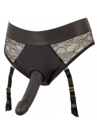 Черный женский страпон Strap-on Set: трусики и насадка - Orion - купить с доставкой в Норильске