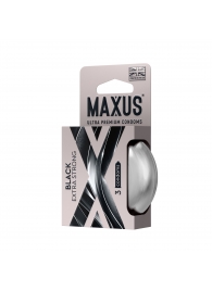 Черные утолщенные презервативы MAXUS Extra Strong с железным кейсом - 3 шт. - Maxus - купить с доставкой в Норильске