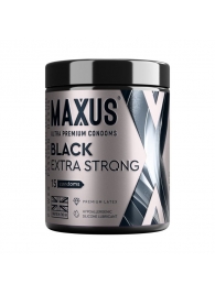 Черные утолщенные презервативы MAXUS Extra Strong с железным кейсом - 15 шт. - Maxus - купить с доставкой в Норильске