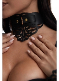 Фигурный чокер с узорами и золотистой фурнитурой - Crazy Handmade - купить с доставкой в Норильске