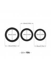Набор из 3 черных эрекционных колец Stay Hard - Boys of Toys - в Норильске купить с доставкой