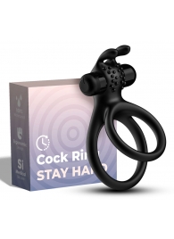Черное эрекционное виброкольцо с подхватом мошонки Stay Hard - Boys of Toys - в Норильске купить с доставкой