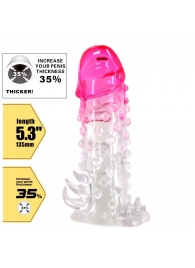 Прозрачно-розовая насадка на пенис Wilford - 13,5 см. - Baile - в Норильске купить с доставкой