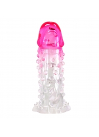 Прозрачно-розовая насадка на пенис Wilford - 13,5 см. - Baile - в Норильске купить с доставкой