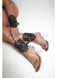 Черный фигурные оковы с золотистой фурнитурой - Crazy Handmade - купить с доставкой в Норильске