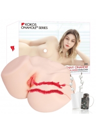 Мастурбатор-полуторс с двойным слоем материала и вибрацией Jenny Onahole Real Vagina - KOKOS - в Норильске купить с доставкой