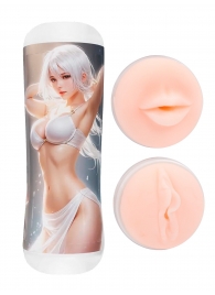 Двусторонний мастурбатор в колбе аниме - вагина и ротик - Tokyo Style - в Норильске купить с доставкой