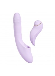 Сиреневый вибромассажер со съёмным клиторальным пульсатором DuoGlow - Svakom