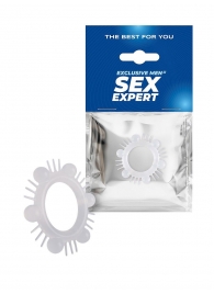 Эластичное эрекционное кольцо с шипиками и шариками - Sex Expert - в Норильске купить с доставкой