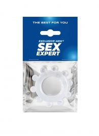 Прозрачное эрекционное кольцо со стимулирующими шариками - Sex Expert - в Норильске купить с доставкой