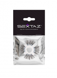 Эластичное эрекционное кольцо с черными «ресничками» - Sextaz - в Норильске купить с доставкой