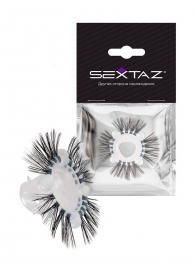 Эластичное эрекционное кольцо с черными «ресничками» - Sextaz - в Норильске купить с доставкой