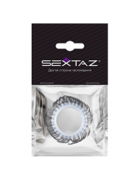 Эластичное эрекционное колечко с черными «ресничками» - Sextaz - в Норильске купить с доставкой