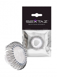 Эластичное эрекционное кольцо с длинными черными «ресничками» - Sextaz - в Норильске купить с доставкой